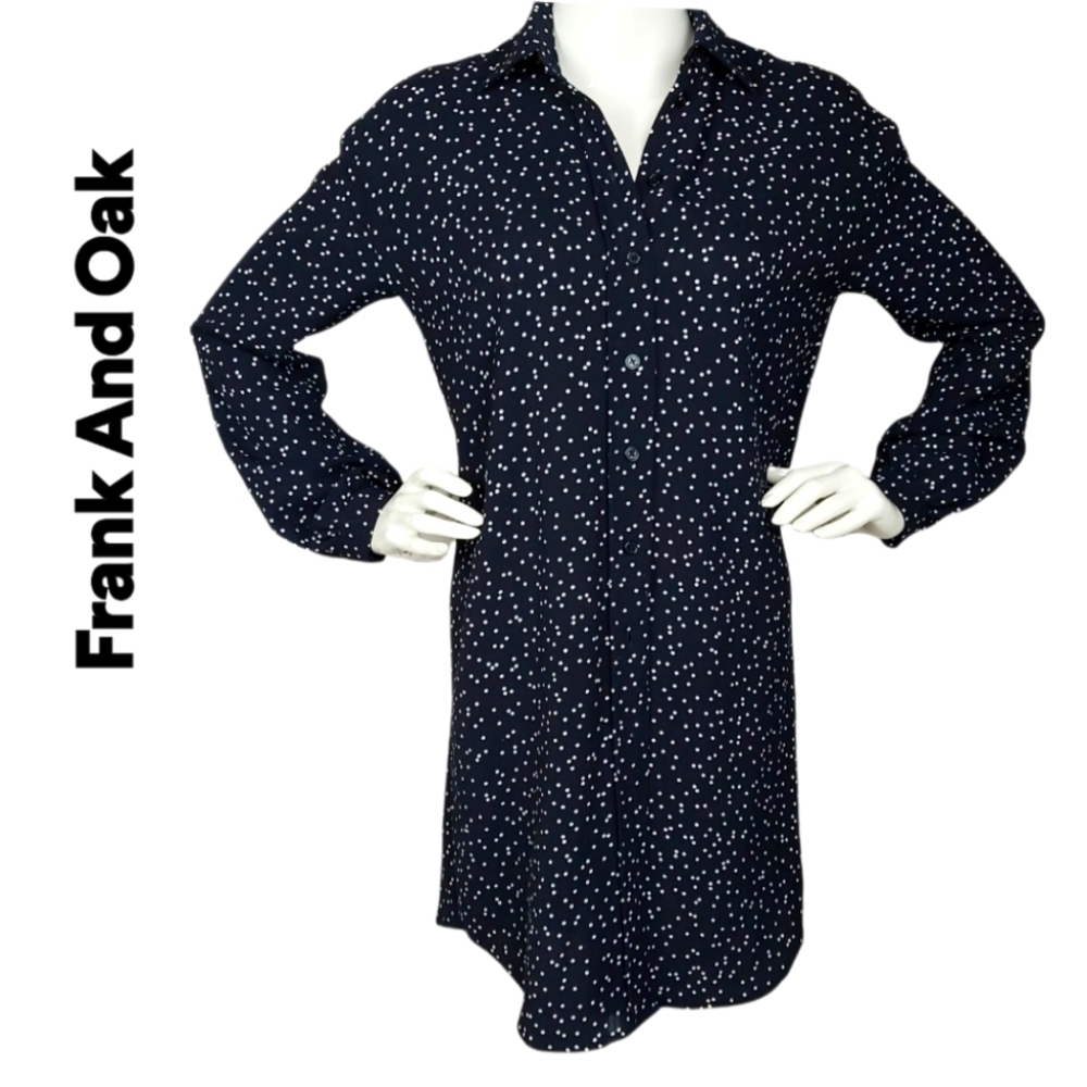 FRANK and Oak Polka Dot Shirt dress
